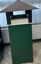 Coș de fum metalic premium cu capac de protecție – model modern verde 