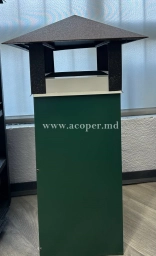 Coș de fum metalic premium cu capac de protecție – model modern verde