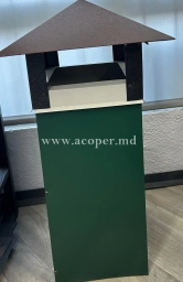 Coș de fum metalic premium cu capac de protecție – model modern verde